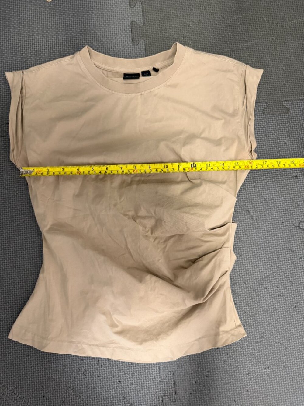 BOSS Hugo Boss/ RTR Epka Ruched Cotton Top – Light Beige/Pumice – S- MSRP $139 - Picture 12 of 16